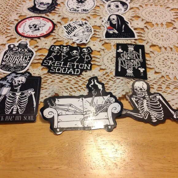 Black and white stickers, cell phone, hydroflask, high times theme - Picture 3 of 8